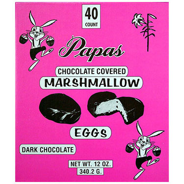 Papas Dark Chocolate Covered Marshmallow Eggs 40ct Box