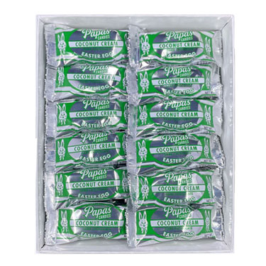 Papas Dark Chocolate Covered Coconut Cream Eggs 24ct Box