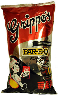 Grippos BBQ Potato Chips Half Pounder 8oz Bags 12ct Box 