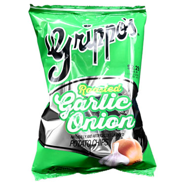 Grippos Roasted Garlic Onion Potato Chips 2.75oz 24ct 