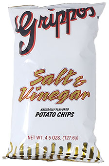 Grippos Salt and Vinegar Potato Chips 4.5oz 18ct 