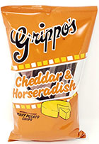 Grippos Cheddar Horseradish Wavy Chips 2.75oz Bags 24ct 