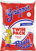 Grippos Plain Potato Chips Twin Packs 8oz Bags 6ct Box 