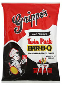 Grippos BBQ Potato Chips Twin Packs 8oz Bags 6ct Box 